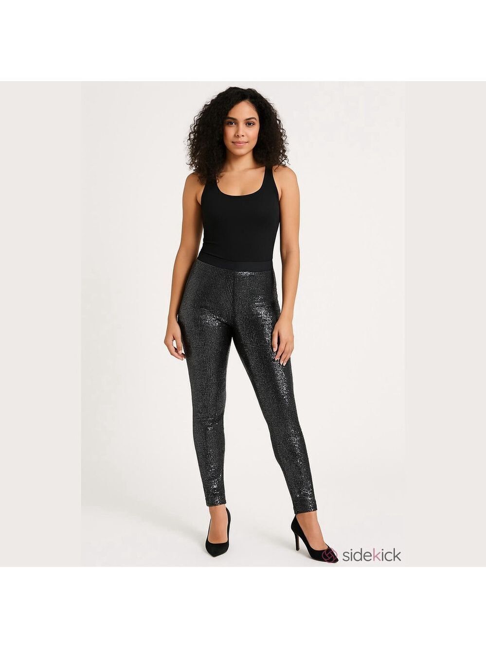 Isabel Marant Joshua Metallic Black Leggings FR 34 US 2 4